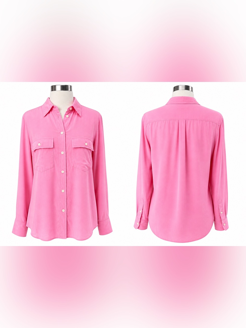 J. Crew 100% Silk Classic Fit Shirt Pink 6